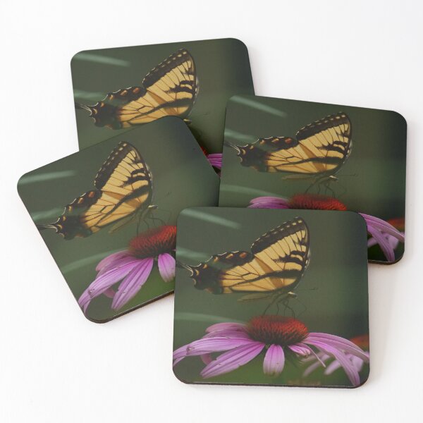 Item preview, A stunning Eastern Tiger Swallowtail alights on the top of an echinacea flower.  designed and sold by South 500 Photography.