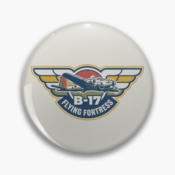 Item preview, B-17 Flying Fortress Pilot Wings Vintage Military Aviation Emblem designed and sold by KiwiRider.