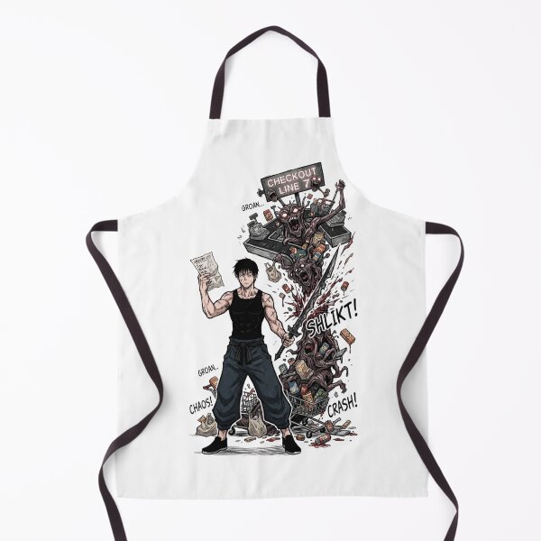 Item preview, Anime warrior fighting monsters in the supermarket designed and sold by FreakToons.