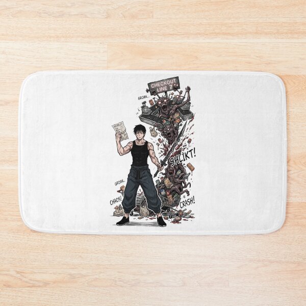 Item preview, Anime warrior fighting monsters in the supermarket designed and sold by FreakToons.