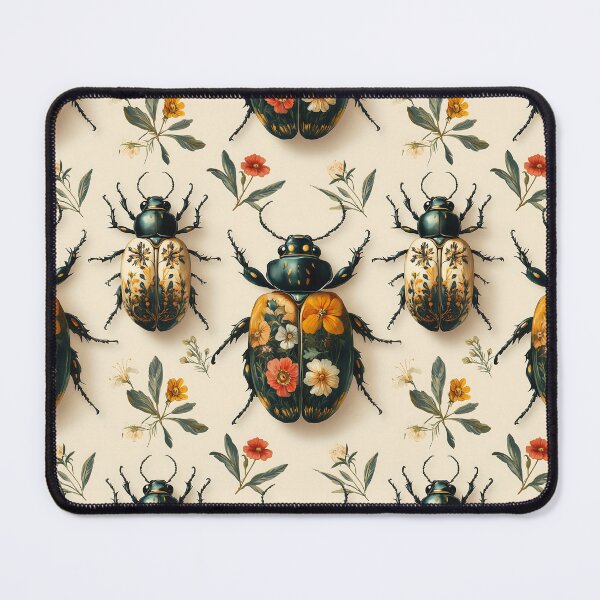 Item preview, Vintage Botanical Floral Jewel Beetle Pattern by Moose Disco designed and sold by MooseDisco.