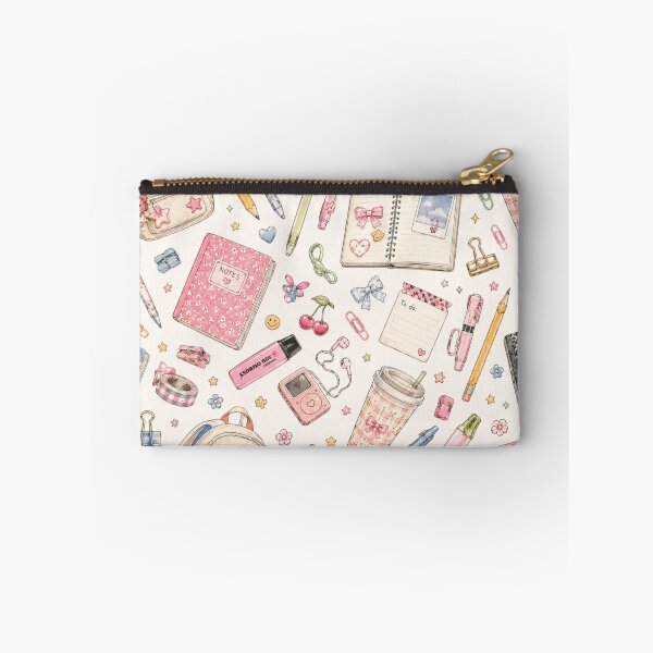 Item preview, Coquette Pink School Supplies Aesthetic Pattern designed and sold by NinaVibeStudio.