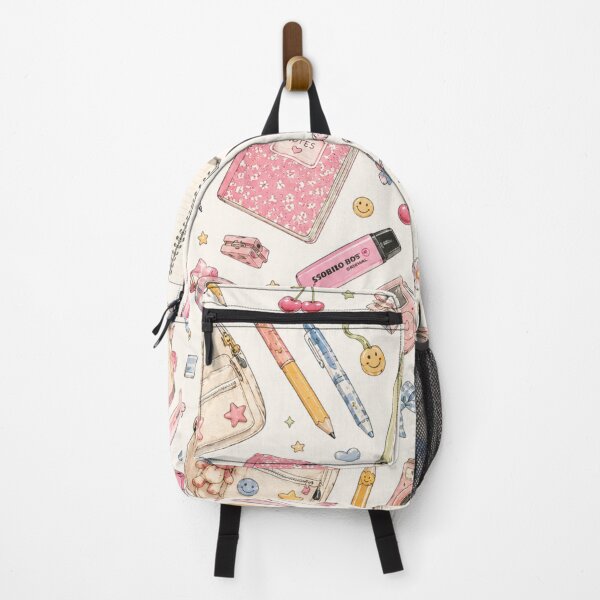 Item preview, Coquette Pink School Supplies Aesthetic Pattern designed and sold by NinaVibeStudio.