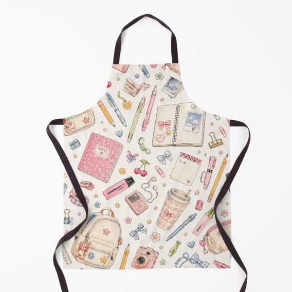 Item preview, Coquette Pink School Supplies Aesthetic Pattern designed and sold by NinaVibeStudio.