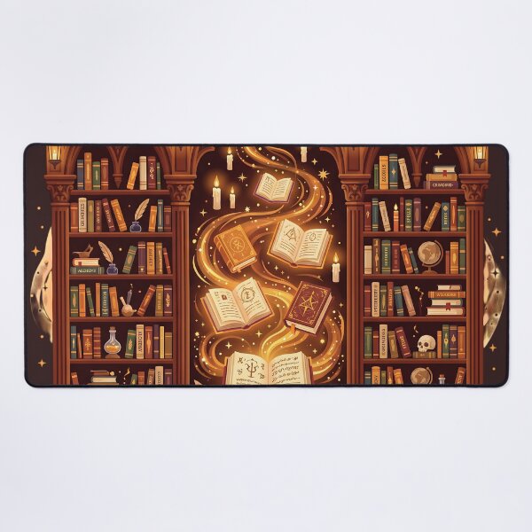 Item preview, Magical Library of Spellbooks - Dark Academia Floating Grimoires Art designed and sold by KreonaTime.
