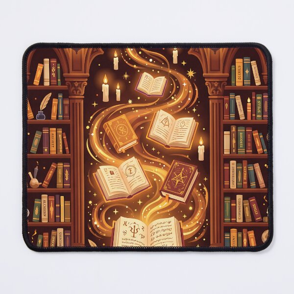 Item preview, Magical Library of Spellbooks - Dark Academia Floating Grimoires Art designed and sold by KreonaTime.