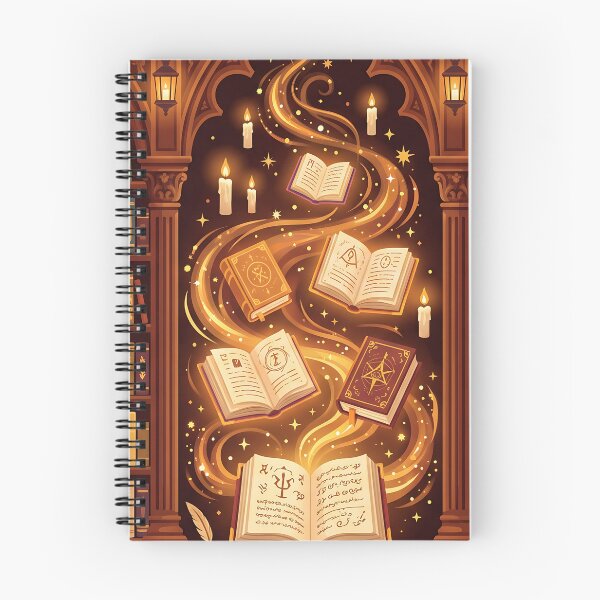 Item preview, Magical Library of Spellbooks - Dark Academia Floating Grimoires Art designed and sold by KreonaTime.