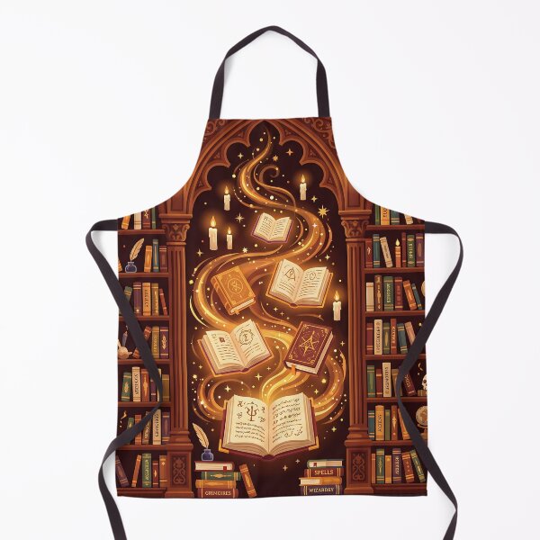 Item preview, Magical Library of Spellbooks - Dark Academia Floating Grimoires Art designed and sold by KreonaTime.