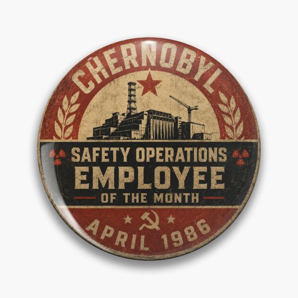 Item preview, Chernobyl Safety Operations Employee Of The Month 1986 Vintage Badge designed and sold by Stylecombinator.