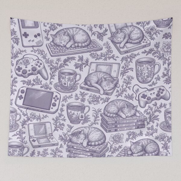 Item preview, Cozy Gaming Toile Seamless Pattern | Vintage Cozy Gaming Toile Repeat designed and sold by StickyGuys.