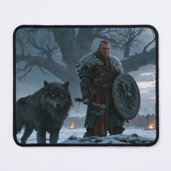 Item preview, Nordic Warrior Chief & Giant Wolf designed and sold by MythicGridArt.