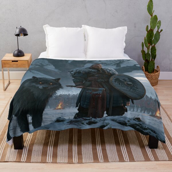 Item preview, Nordic Warrior Chief & Giant Wolf designed and sold by MythicGridArt.