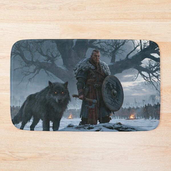 Item preview, Nordic Warrior Chief & Giant Wolf designed and sold by MythicGridArt.
