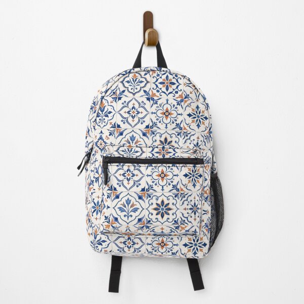 Item preview, Mediterranean Ceramic Mosaic Pattern Blue Terracotta Azulejo designed and sold by QCena.