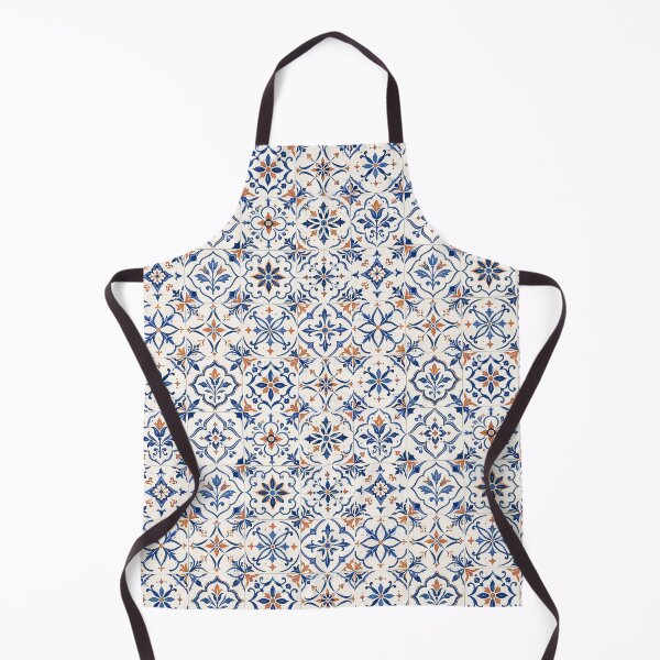 Item preview, Mediterranean Ceramic Mosaic Pattern Blue Terracotta Azulejo designed and sold by QCena.