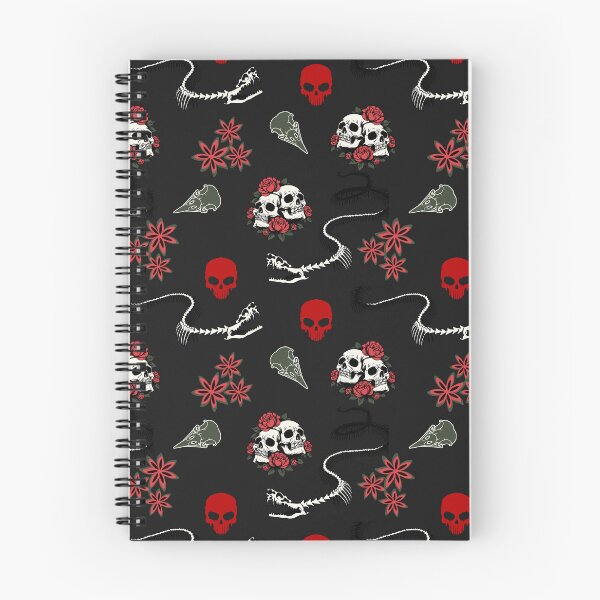 Item preview, Gothic Skulls and Roses Halloween Pattern designed and sold by AleksaDesignMTL.
