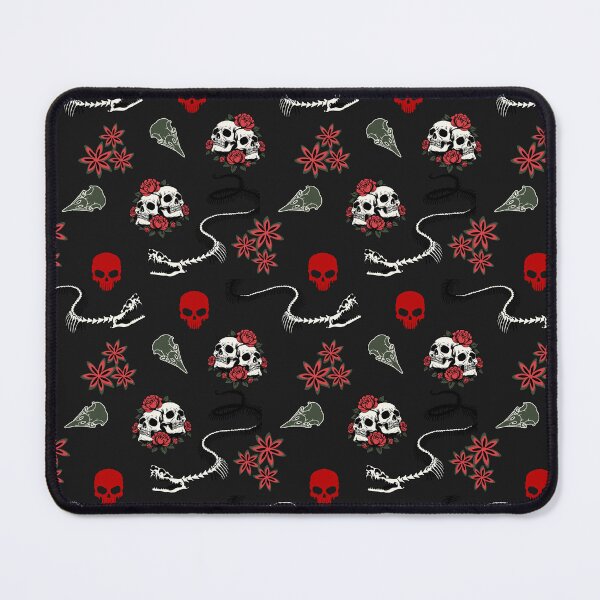 Item preview, Gothic Skulls and Roses Halloween Pattern designed and sold by AleksaDesignMTL.