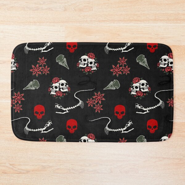 Item preview, Gothic Skulls and Roses Halloween Pattern designed and sold by AleksaDesignMTL.