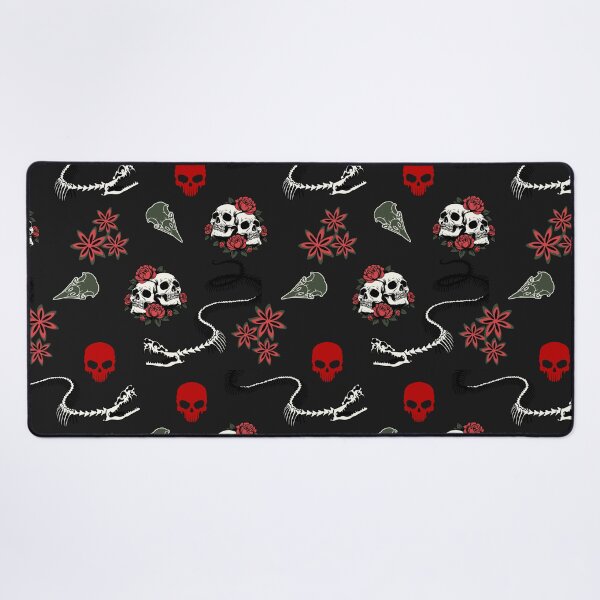 Item preview, Gothic Skulls and Roses Halloween Pattern designed and sold by AleksaDesignMTL.