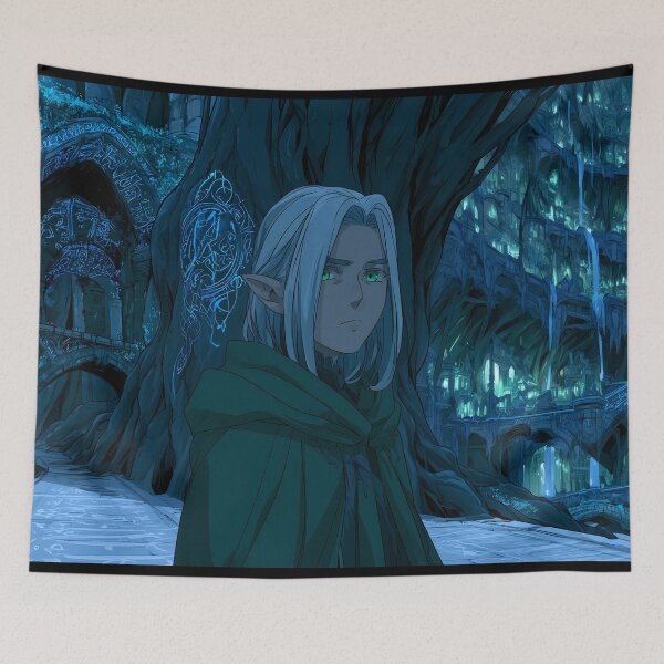 Item preview, Elf Mage in Ancient Underground City - Anime Dark Fantasy designed and sold by MythicGridArt.