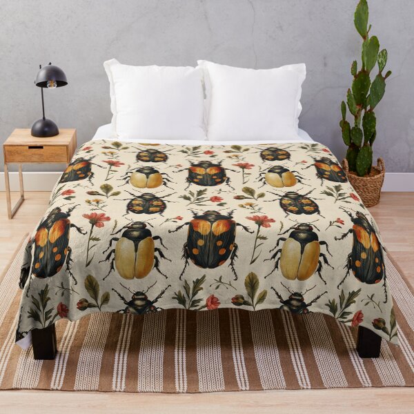 Item preview, Vintage Botanical Floral Mixed Beetle Pattern by Moose Disco designed and sold by MooseDisco.