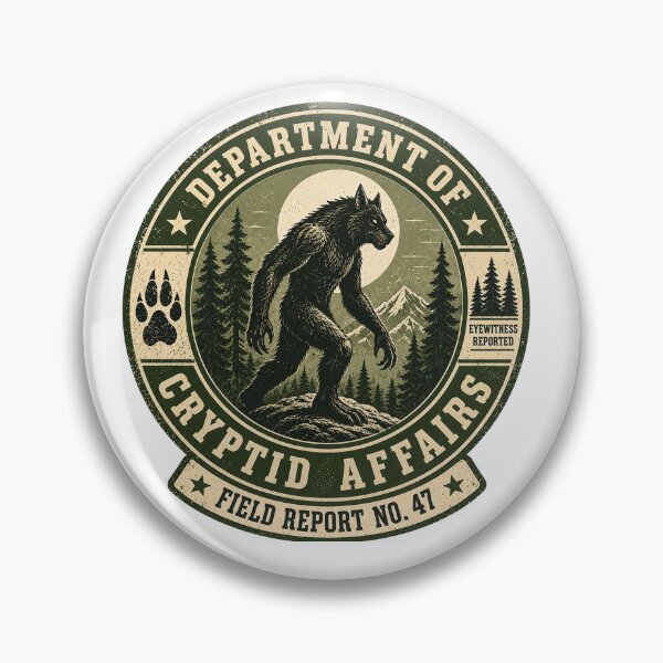 Item preview, Dogman Sighting Report Retro Badge Design designed and sold by VzerosDigital.