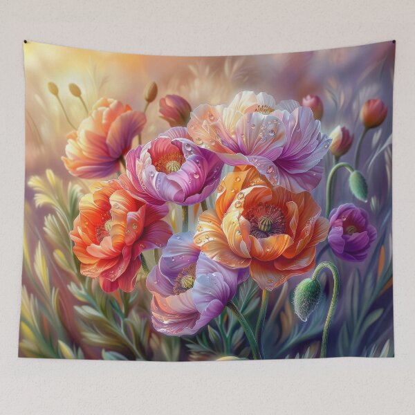 Item preview, Poppy Field with Dew Drops designed and sold by MargaretWiktor.