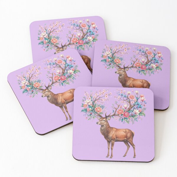 Item preview, Botanical Stag with Floral Antlers  designed and sold by ImageryLoom.