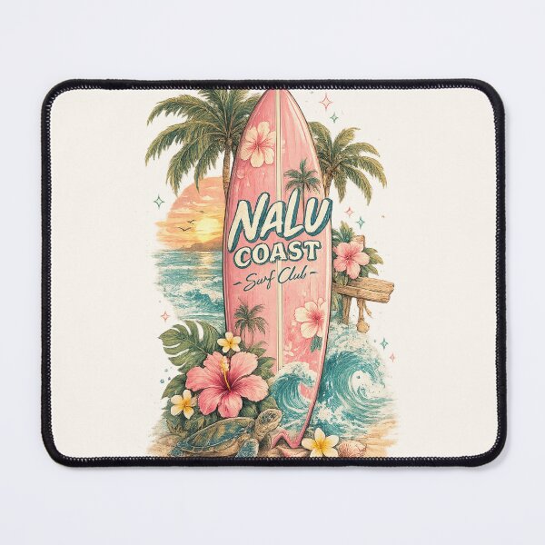 Item preview, Nalu Coast Pink Surfboard | Tropical Beach Sunset | Retro Surf Club designed and sold by Nalu Coast.