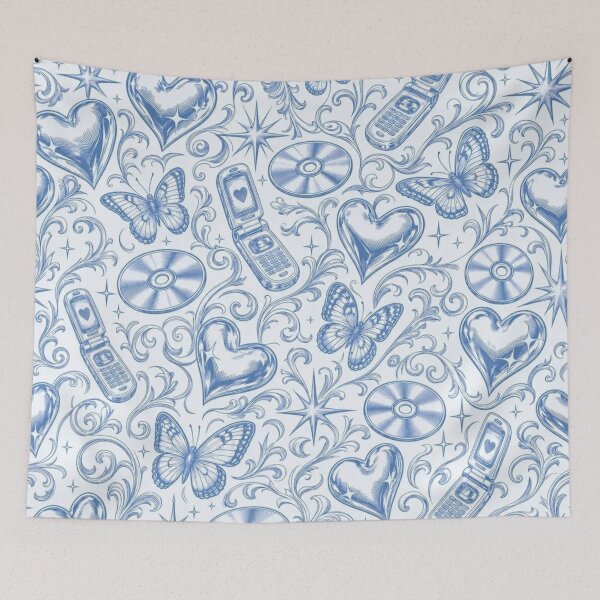 Item preview, Y2K Chrome Toile Seamless Pattern | Vintage Retro Y2K Toile Repeat designed and sold by StickyGuys.