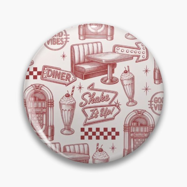 Item preview, Retro Diner Toile Seamless Pattern | Vintage Retro Y2K Toile Repeat designed and sold by StickyGuys.