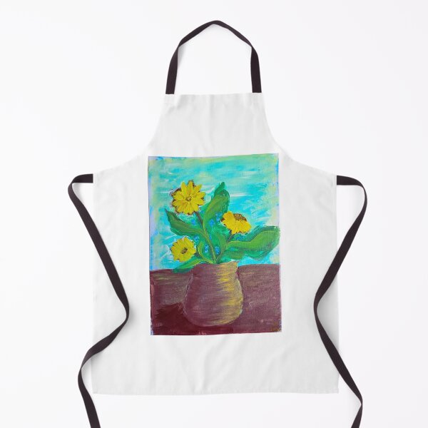 Item preview, Yellow Sunflowers in Pottery Vase Acrylic Still Life Painting designed and sold by LacyFlanaganArt.