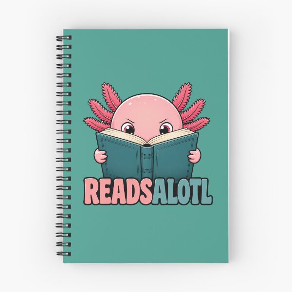 Item preview, ReadsAlotl Axolotl Close Up Reading Illustration designed and sold by GibasVisuals.