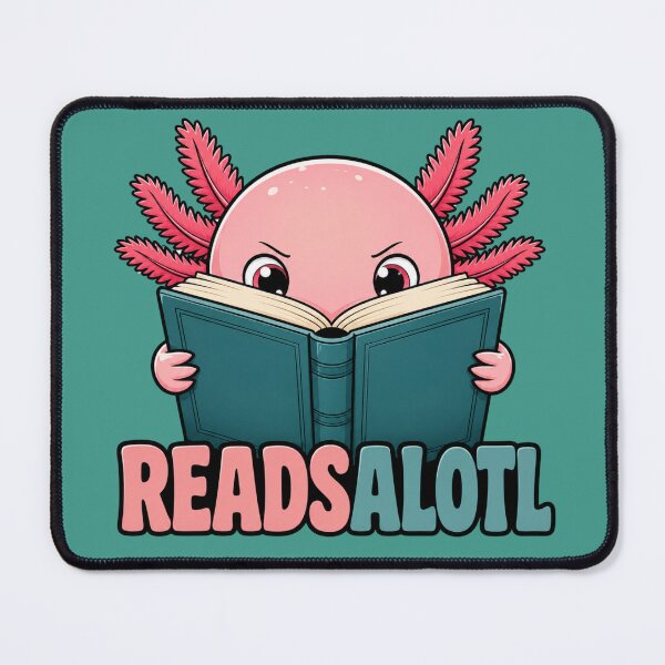 Item preview, ReadsAlotl Axolotl Close Up Reading Illustration designed and sold by GibasVisuals.