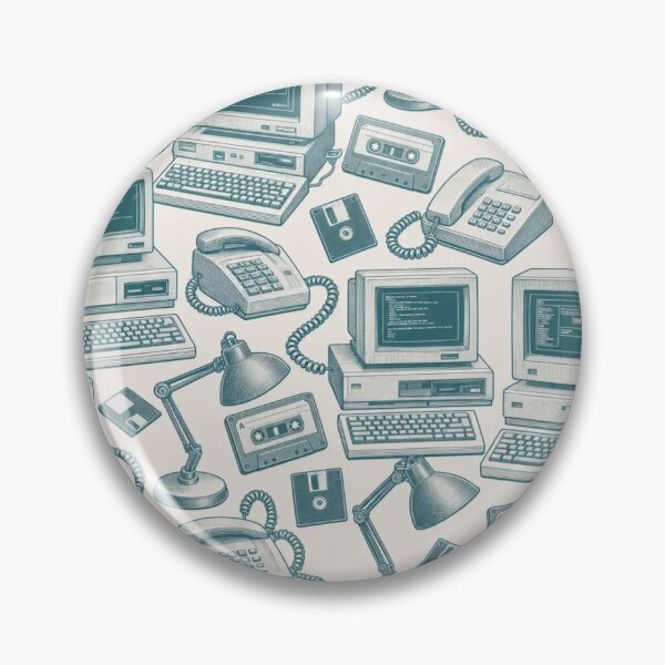 Item preview, Dial Up Nostalgia Toile Seamless Pattern | Vintage Retro Y2K Toile Repeat designed and sold by StickyGuys.