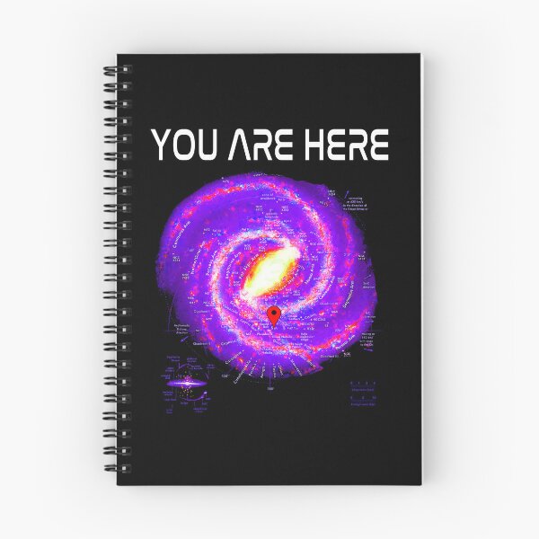 Item preview, You Are Here Milky Way Galaxy Map Space & Science Fiction Graphic White Text designed and sold by MathWare MathClips.