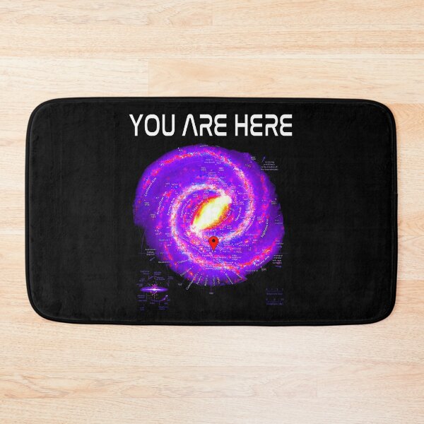 Item preview, You Are Here Milky Way Galaxy Map Space & Science Fiction Graphic White Text designed and sold by MathWare MathClips.