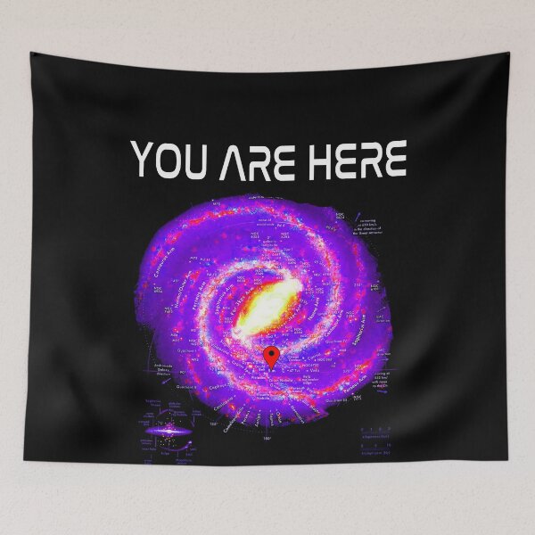 Item preview, You Are Here Milky Way Galaxy Map Space & Science Fiction Graphic White Text designed and sold by MathWare MathClips.