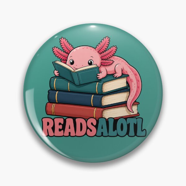 Item preview, ReadsAlotl Axolotl Stack Of Books Illustration designed and sold by GibasVisuals.