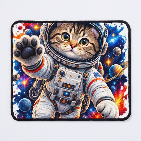 Item preview, Cosmic Cat Astronaut in Space designed and sold by InkweariaStudio.