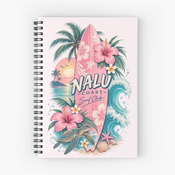 Item preview, Nalu Coast Tropical Surf Club Pink Surfboard Sea Turtle Ocean Waves designed and sold by Nalu Coast.
