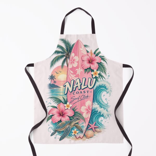 Item preview, Nalu Coast Tropical Surf Club Pink Surfboard Sea Turtle Ocean Waves designed and sold by Nalu Coast.
