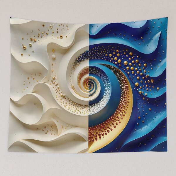 Item preview, Surreal Spiral of Blue and Gold designed and sold by Vicky Brago-Mitchell®.