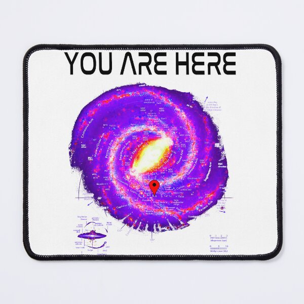 Item preview, You Are Here Milky Way Galaxy Map Space & Science Fiction Graphic Black Text designed and sold by MathWare MathClips.