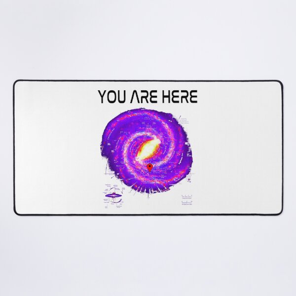 Item preview, You Are Here Milky Way Galaxy Map Space & Science Fiction Graphic Black Text designed and sold by MathWare MathClips.