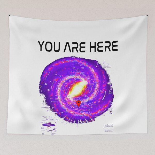 Item preview, You Are Here Milky Way Galaxy Map Space & Science Fiction Graphic Black Text designed and sold by MathWare MathClips.