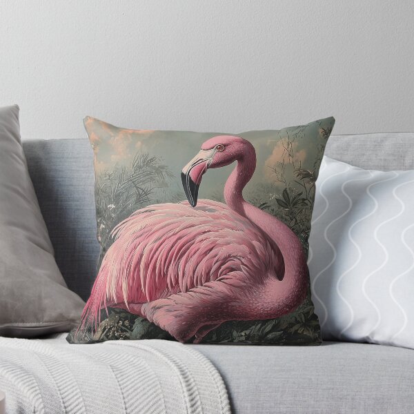 Aperçu de l'œuvre Illustration vintage de rose flamant rose de la jungle par Moose Disco créée et vendue par MooseDisco.