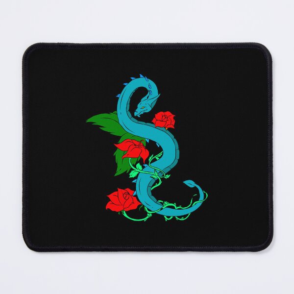 Item preview, Blue Japanese Dragon, Oriental Art with Roses designed and sold by JesusX24.