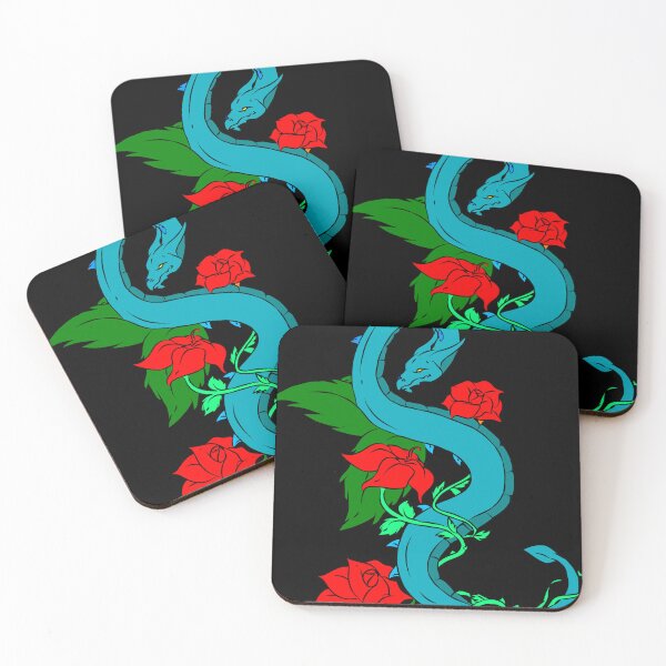 Item preview, Blue Japanese Dragon, Oriental Art with Roses designed and sold by JesusX24.