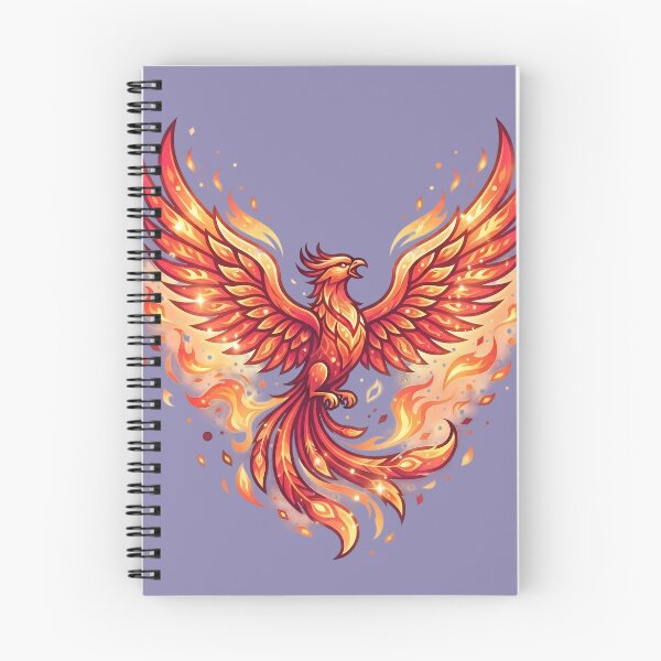 Item preview, Rising Flaming Phoenix Bird of Rebirth - Magical Fire Bird Art designed and sold by KreonaTime.